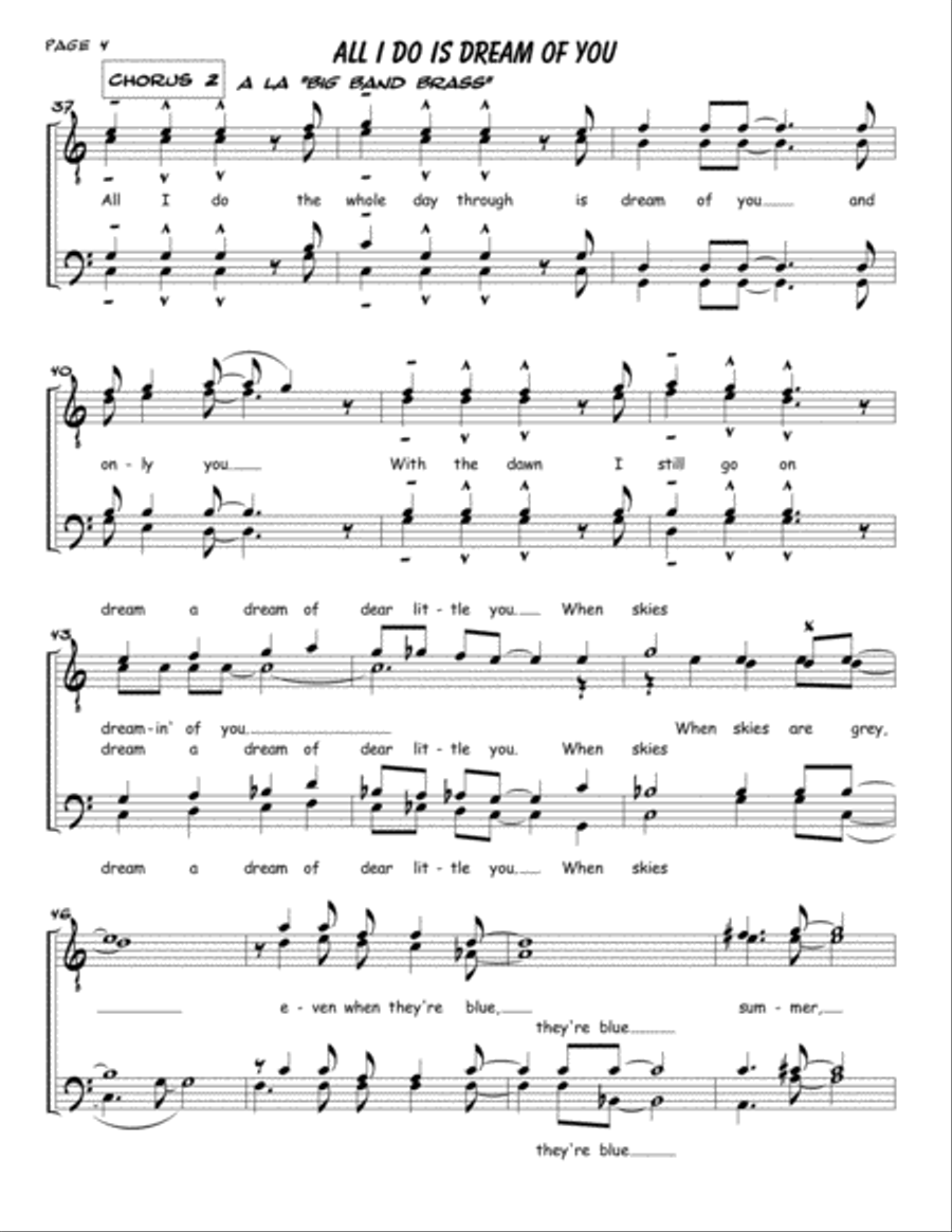 All I Do Is Dream Of You TTBB scores gallery preview page 4