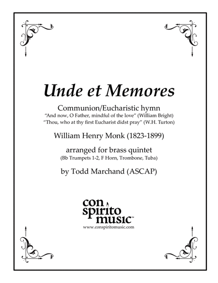 Unde et Memores (Communion hymn) - brass quintet image number null