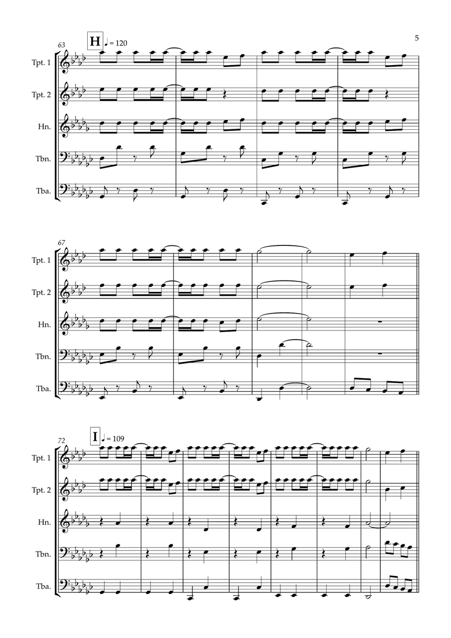 Baby Shark - Brass Quintet Brass Quintet scores gallery preview page 5
