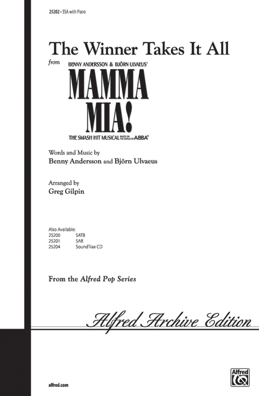The Winner Takes It All (from Mamma Mia!) SSA scores gallery preview page 1