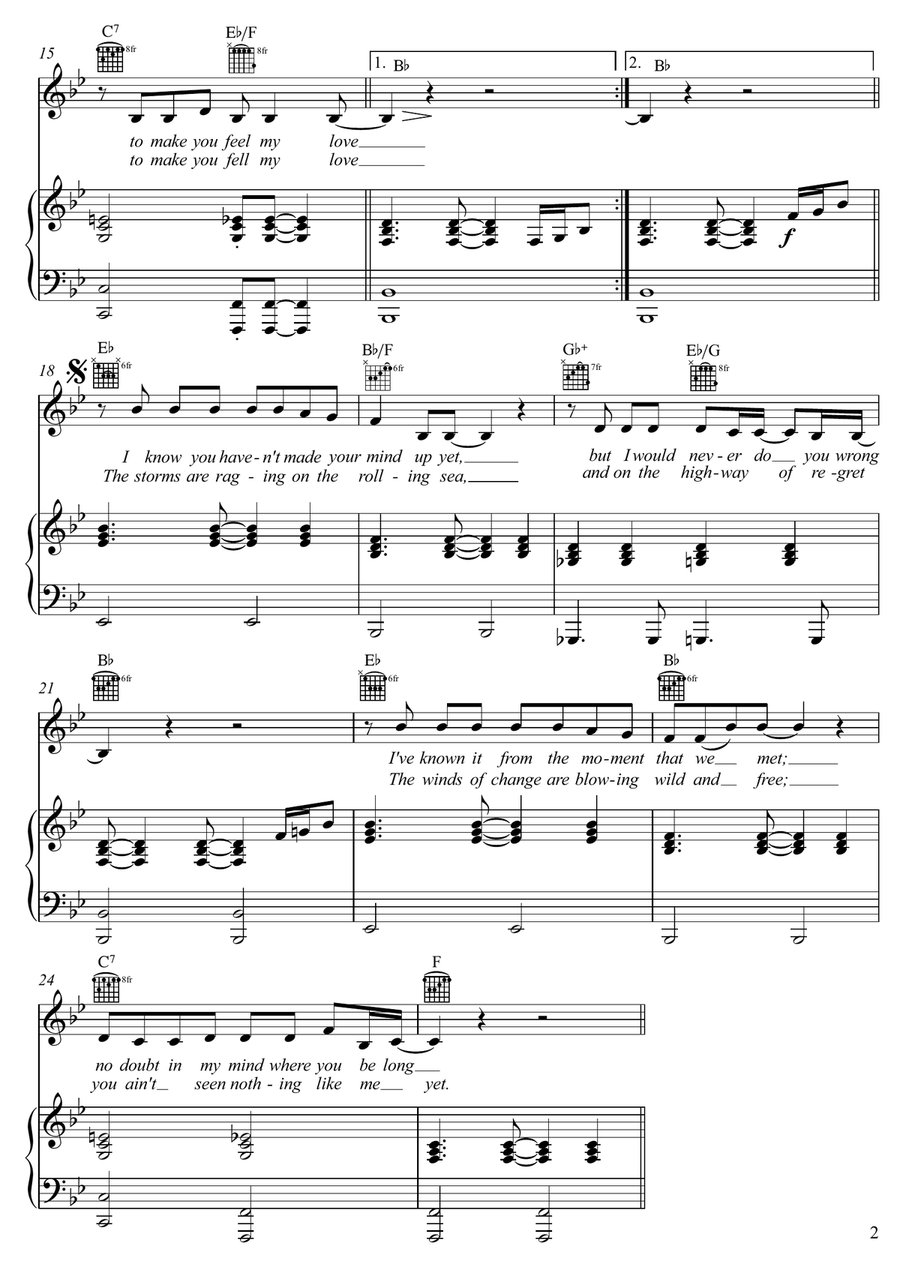 Make You Feel My Love Voice scores gallery preview page 2