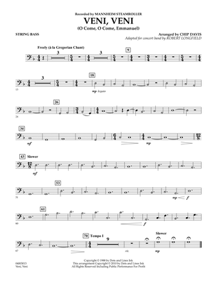 Veni, Veni (O Come, O Come Emmanuel) - String Bass