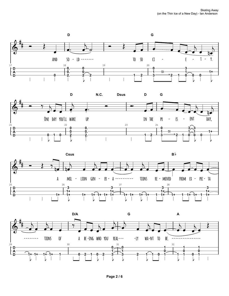 Skating Away (on The Thin Ice Of A New Day) Dulcimer scores gallery preview page 3