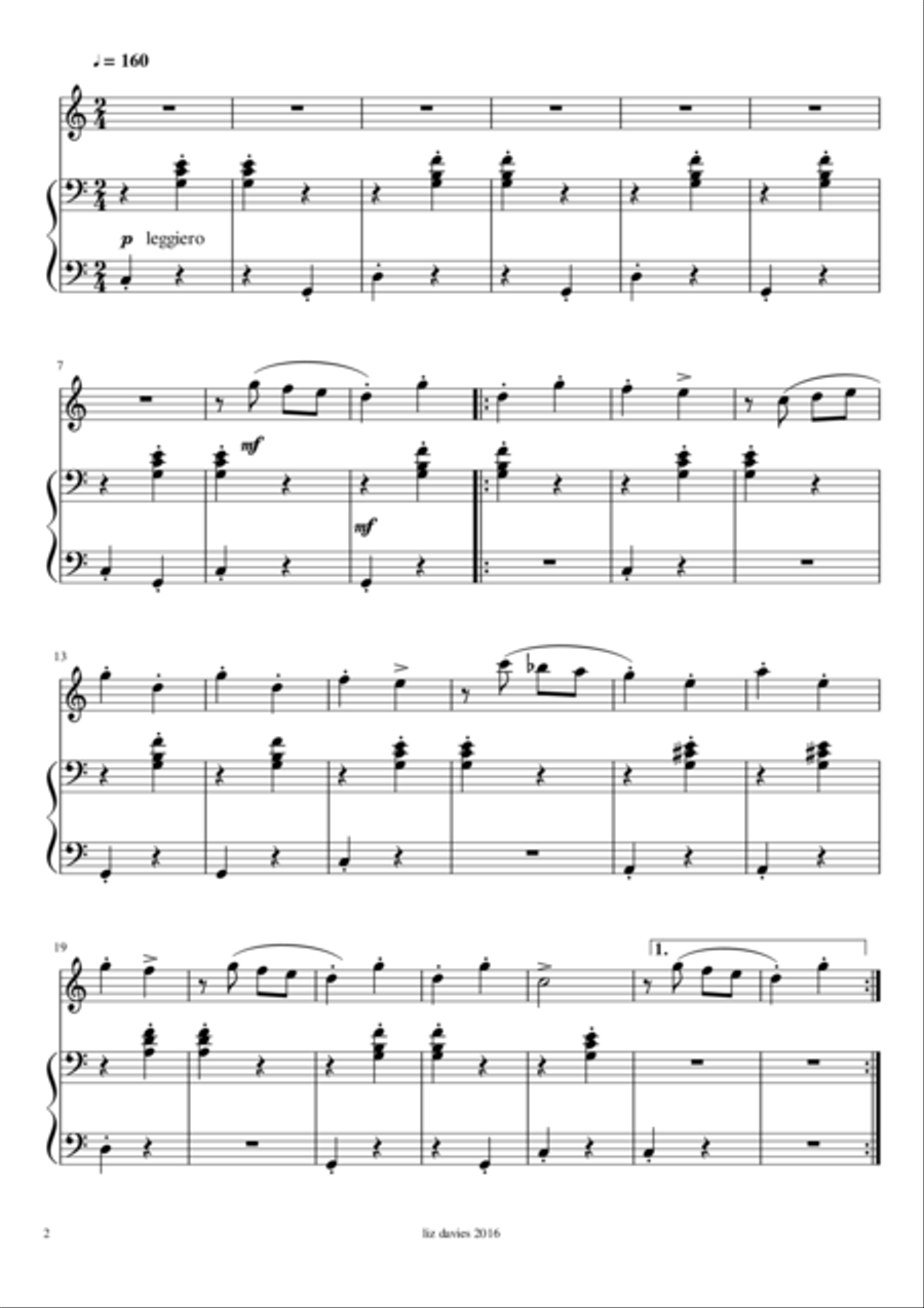 Perky Polka Flute Solo scores gallery preview page 2