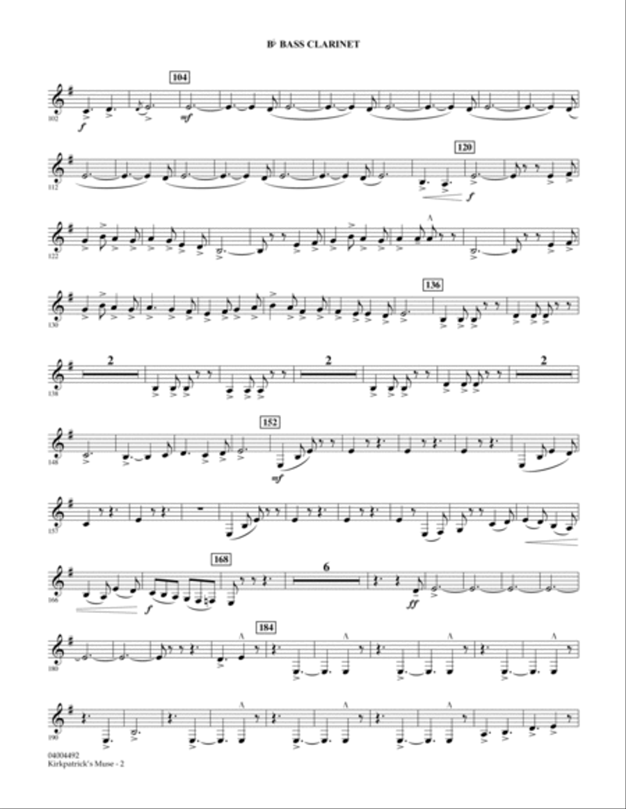 Kirkpatrick's Muse - Bb Bass Clarinet Bass Clarinet scores gallery preview page 2