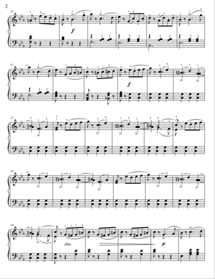 Tchaikovsky Waltz in E flat Major Op.39 No.8 Easy Piano scores gallery preview page 2