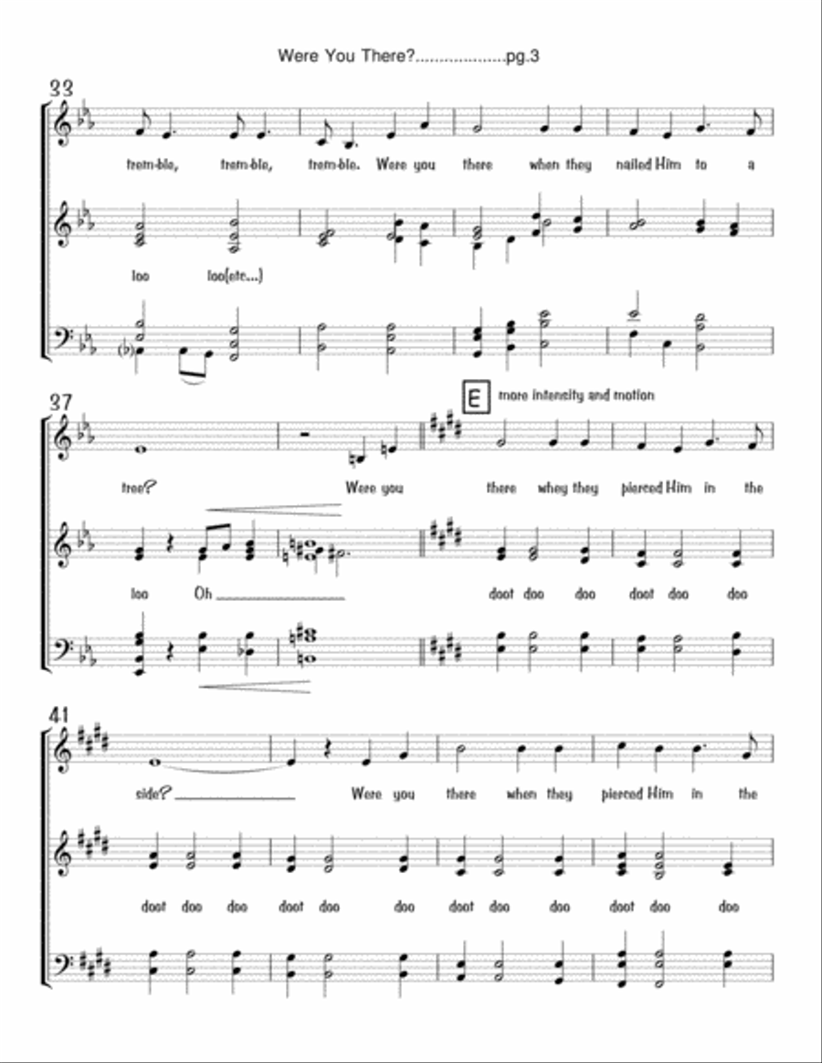 Were You There? - SATB acappella 4-Part scores gallery preview page 3