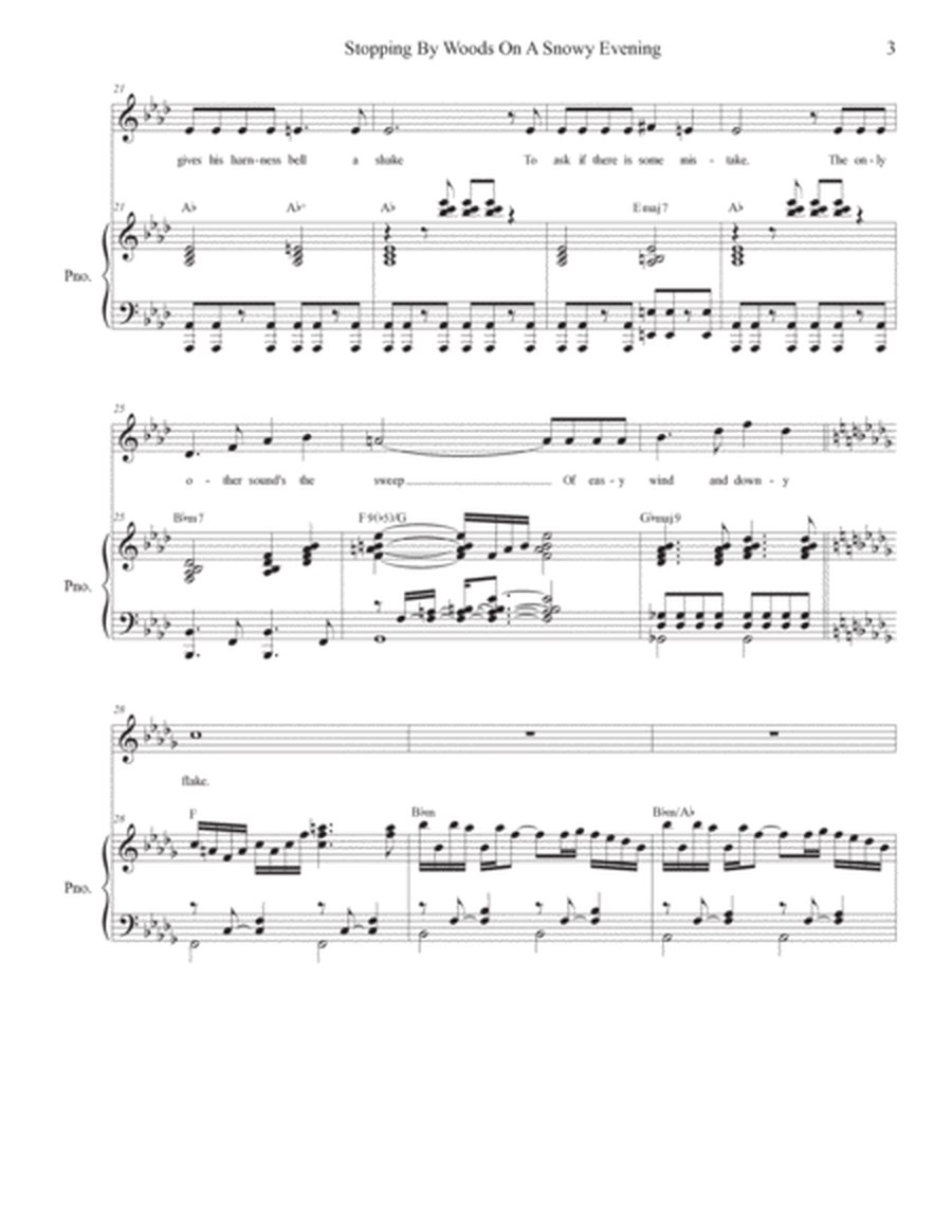 Stopping By Woods On A Snowy Evening (Vocal Solo) Piano, Vocal scores gallery preview page 3