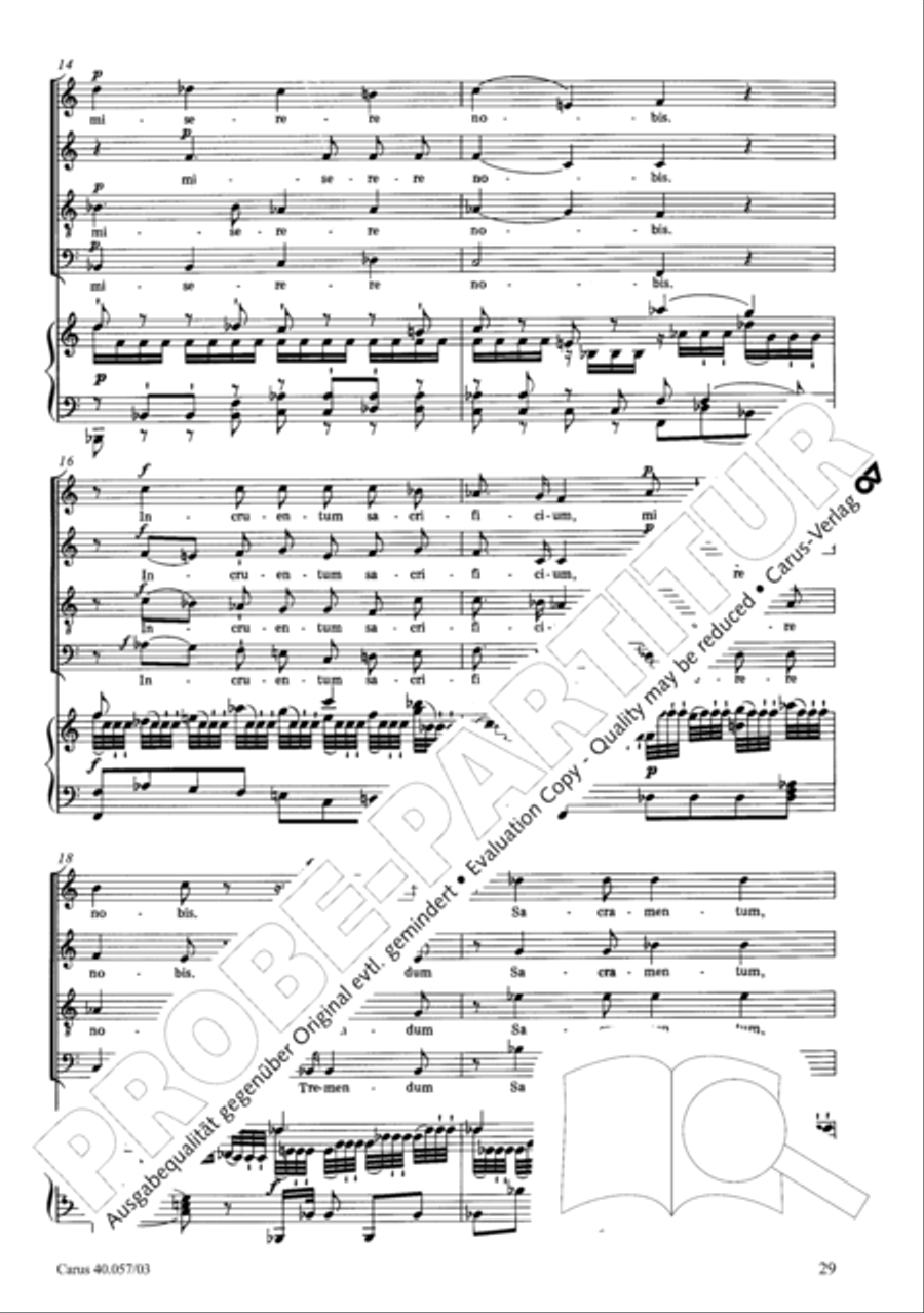 Litaniae de venerabili altaris Sacramento in Es 4-Part scores gallery preview page 30