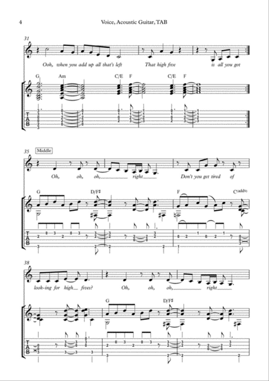 High Five High Five Guitar scores gallery preview page 5