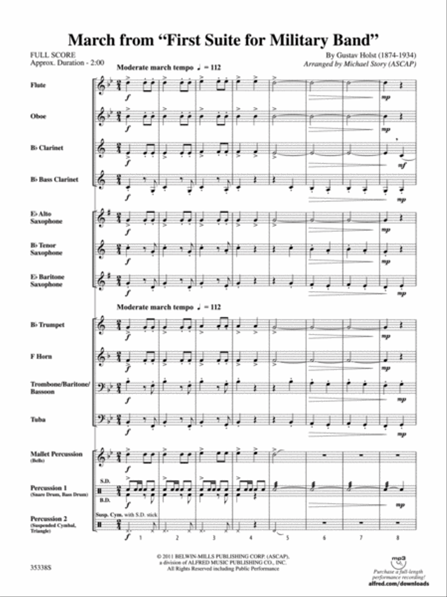 March from First Suite for Military Band Concert Band scores gallery preview page 2