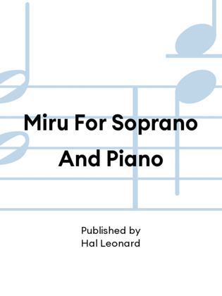 Book cover for Miru For Soprano And Piano