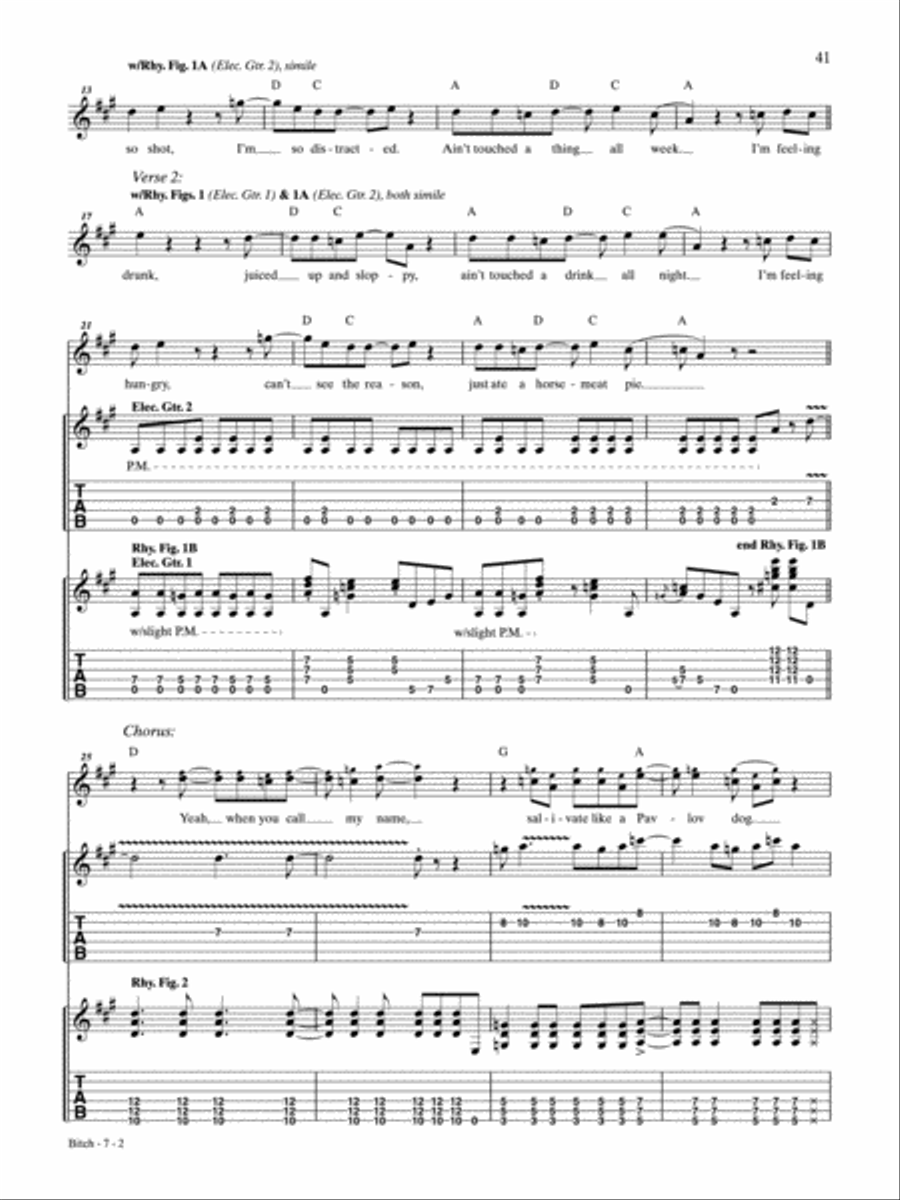 Bitch Bitch Guitar Tablature scores gallery preview page 2