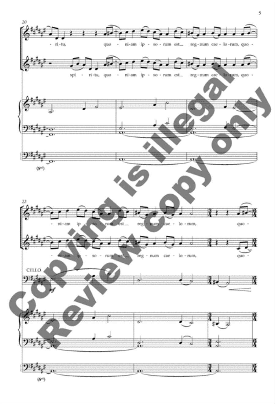 Beatitude I: Beati pauperes (Blessed are the poor) SSA scores gallery preview page 4
