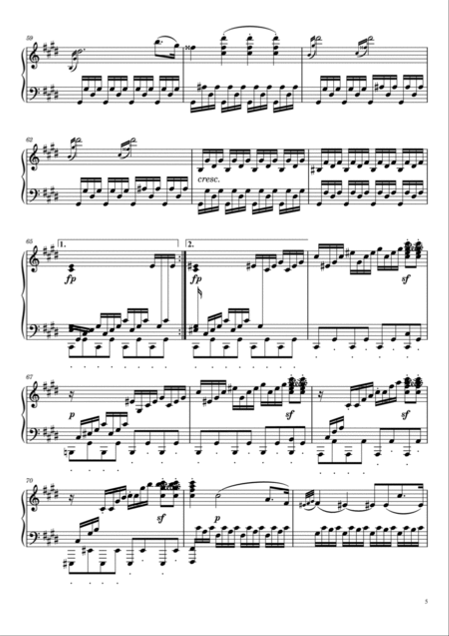 Sonate No. 14 Moonlight 3rd Movement Sonate No. 14 Moonlight 3rd Movement Piano Solo scores gallery preview page 5