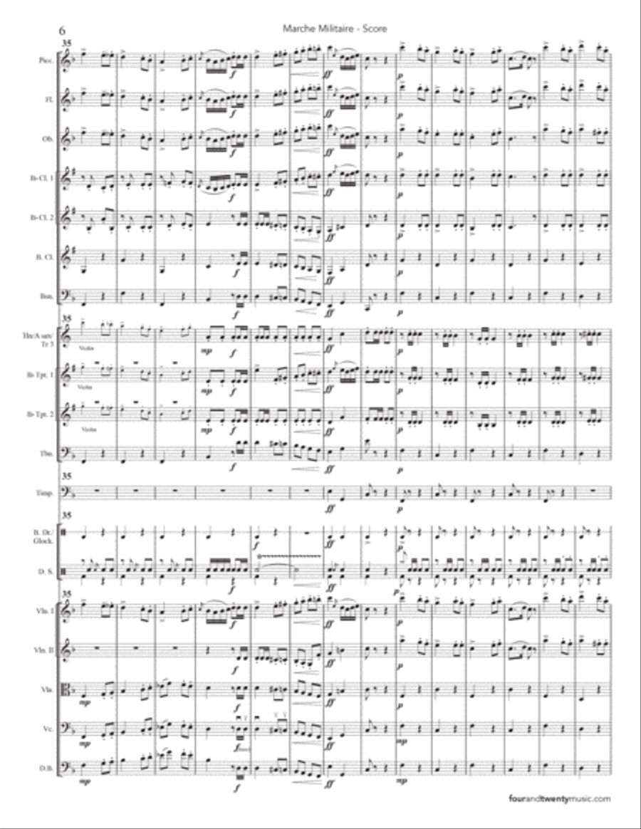 Marche Militaire no 1, arranged for school orchestra Full Orchestra scores gallery preview page 6