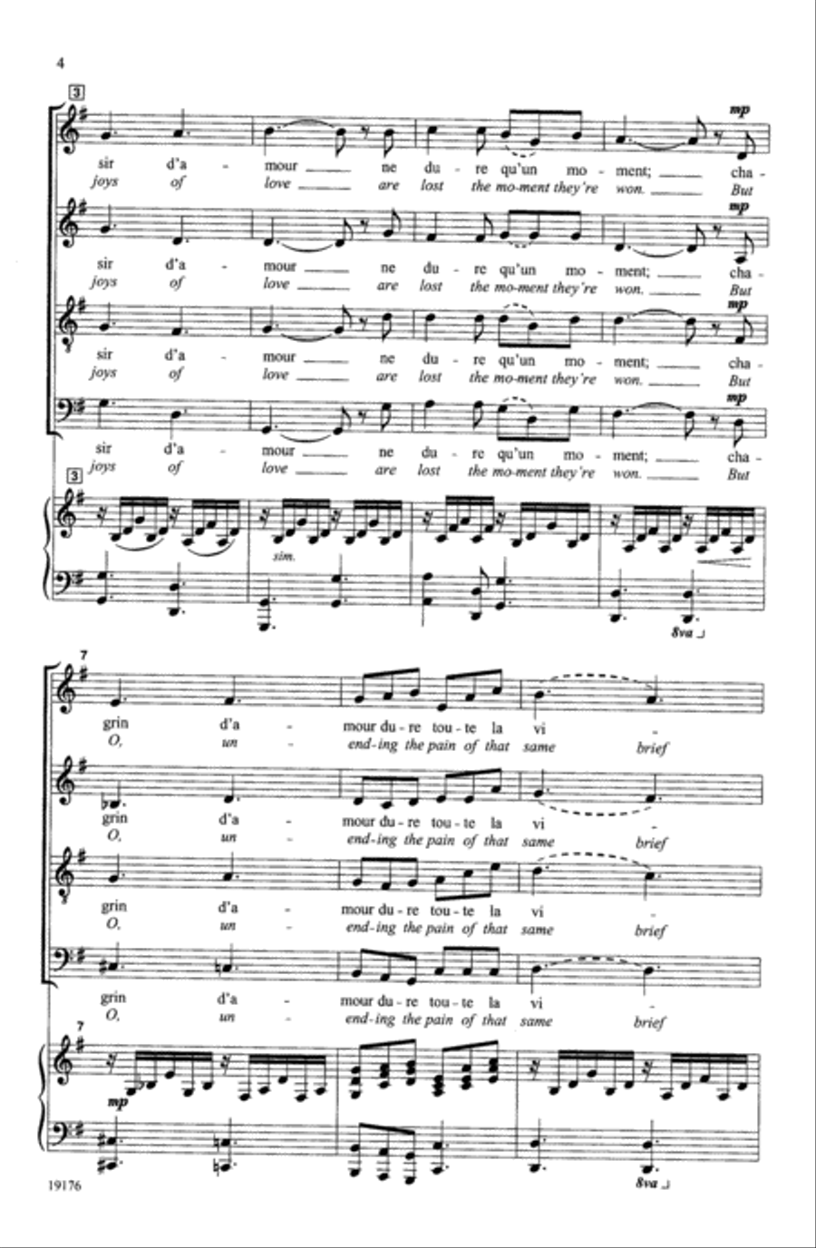 Plaisir d'Amour (The Joys of Love) Choir scores gallery preview page 3