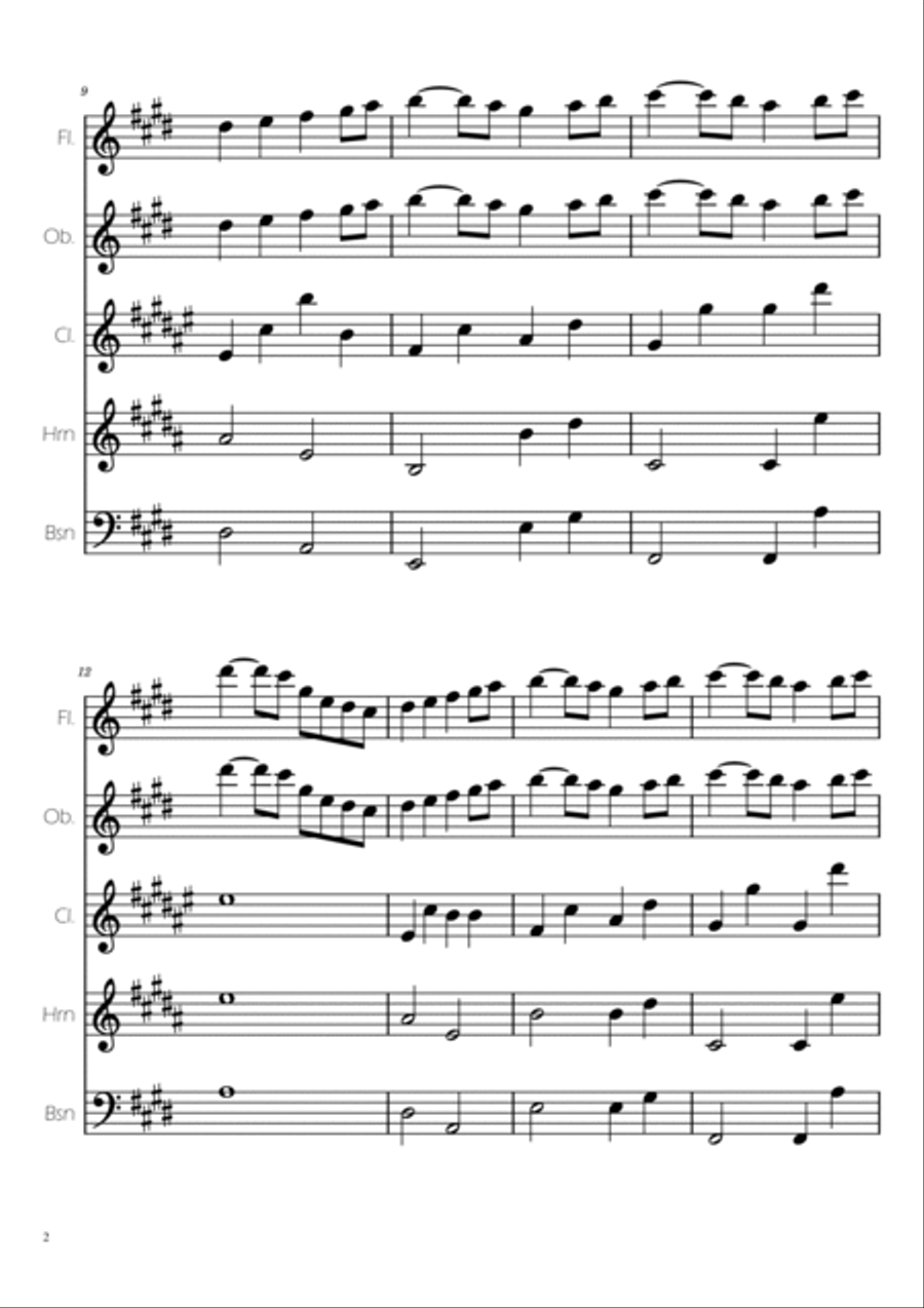 Swan Lake (theme) - Tchaikovsky - Woodwind Quintet Woodwind Quintet scores gallery preview page 2