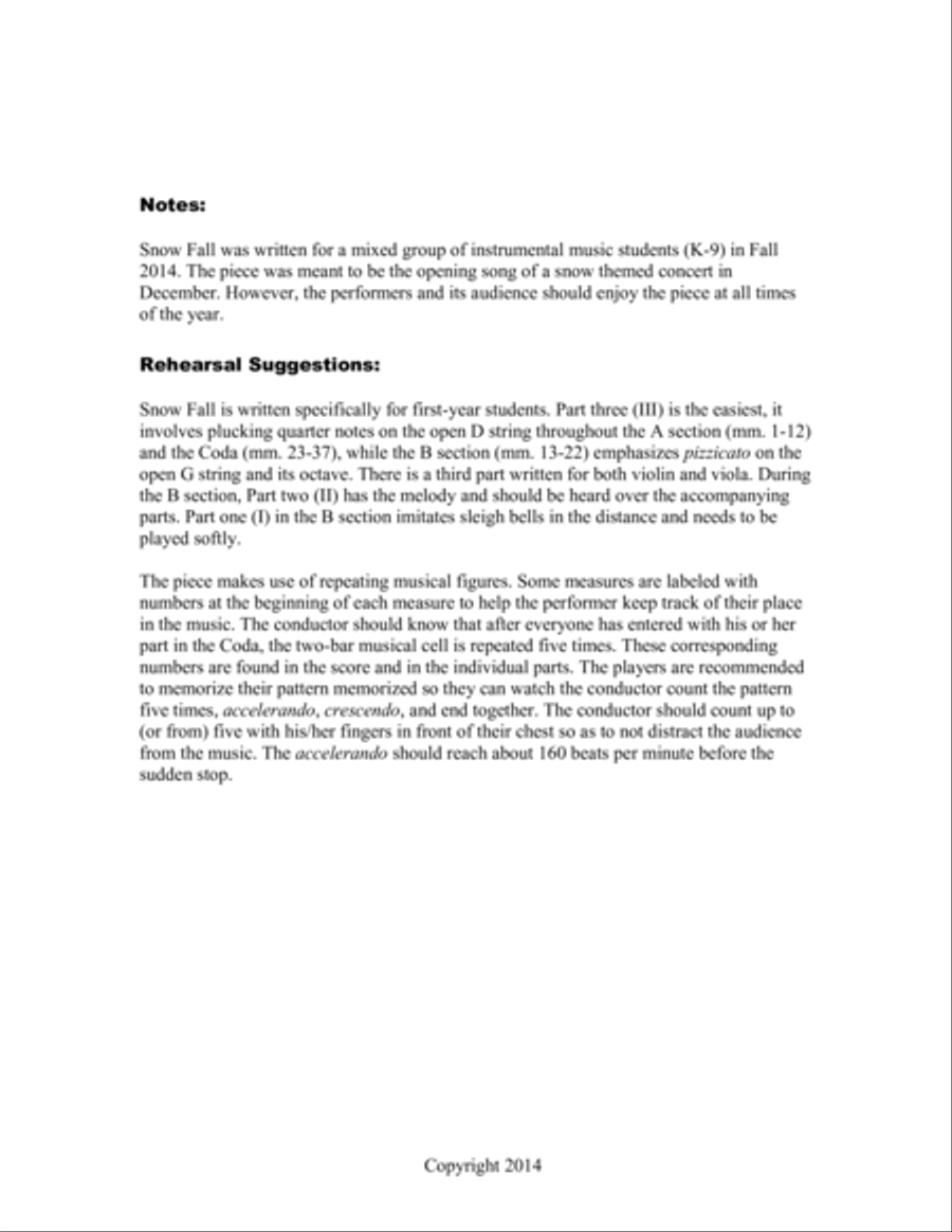 Snow Fall Snow Fall String Quartet scores gallery preview page 2