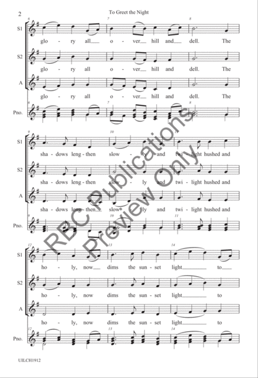 To Greet The Night (SSA) SSA scores gallery preview page 4