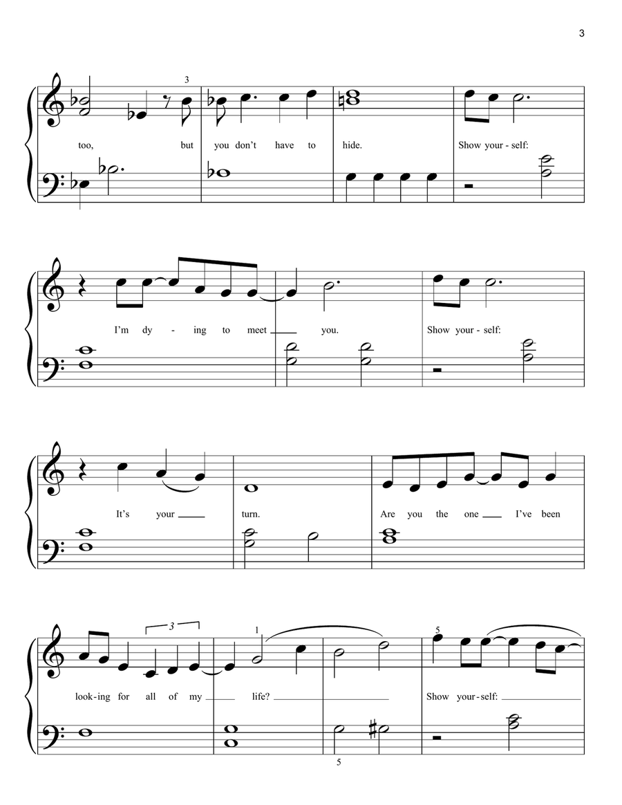 Show Yourself (from Disney's Frozen 2) Easy Piano scores gallery preview page 3