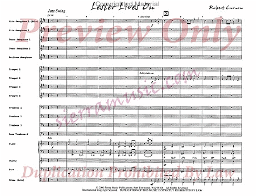 Lester Lives On Big Band scores gallery preview page 2