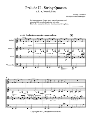Book cover for Prelude II - String Quartet