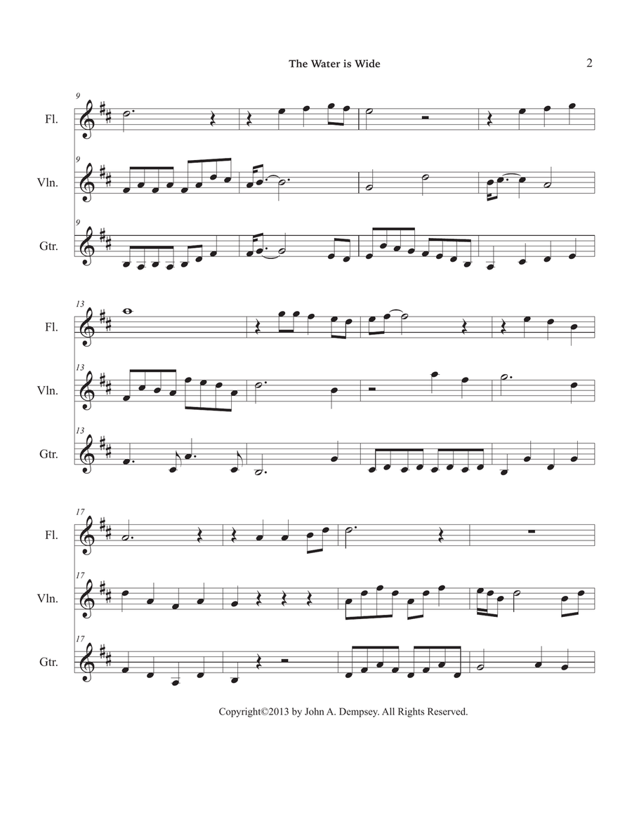 The Water is Wide (Trio for Flute, Violin and Guitar) Small Ensemble scores gallery preview page 6