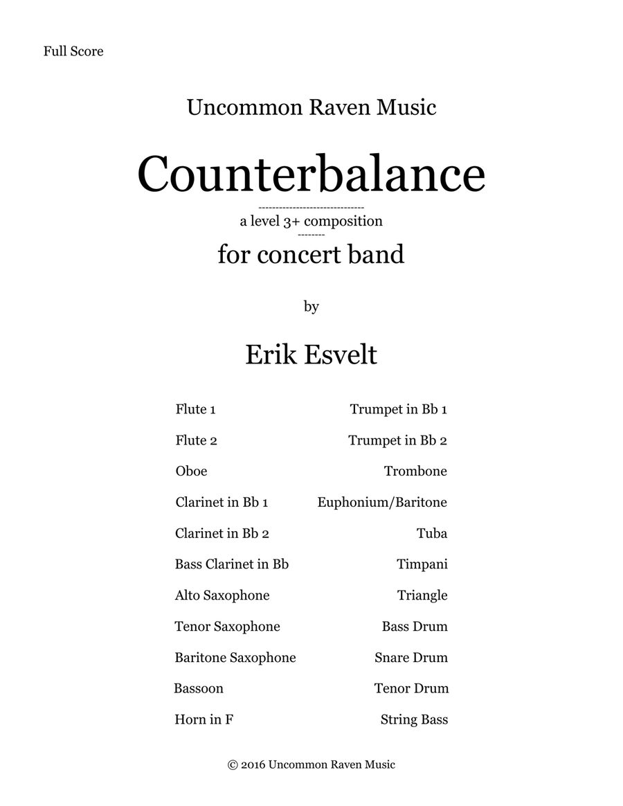 Counterbalance Concert Band scores gallery preview page 1