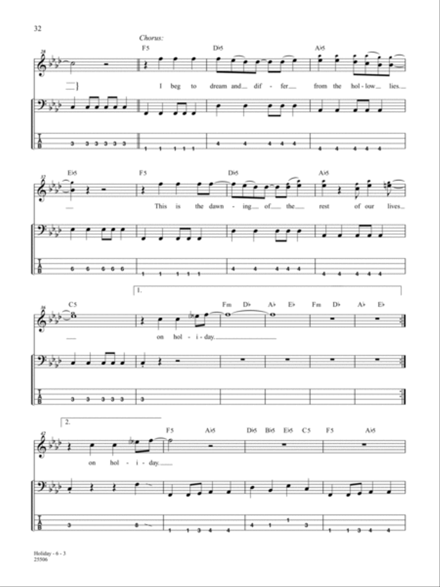Holiday Bass Guitar Tablature scores gallery preview page 3