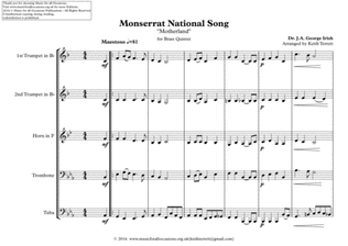 Montserrat National Song for Brass Quintet