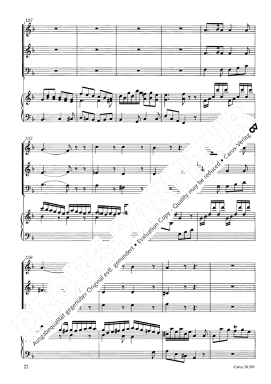Organ Concerto in F major (Orgelkonzert in F) Violin scores gallery preview page 25
