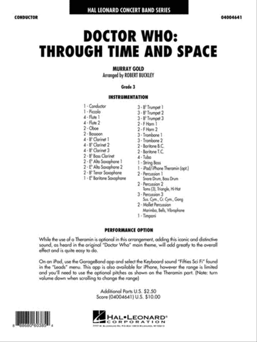 Doctor Who: Through Time and Space Concert Band scores gallery preview page 2