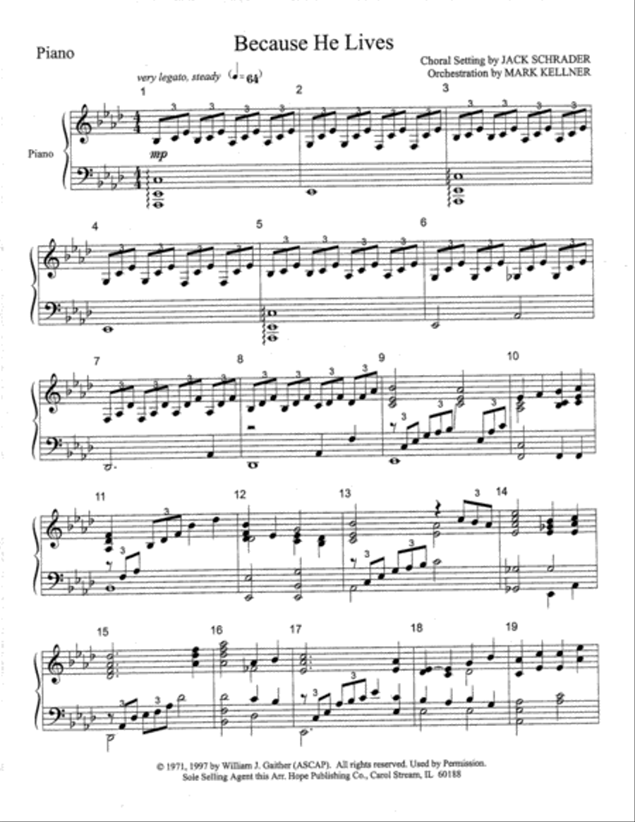 Because He Lives Because He Lives Choir scores gallery preview page 19