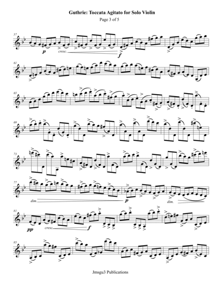 Guthrie: Toccata Agitato for Solo Violin image number null