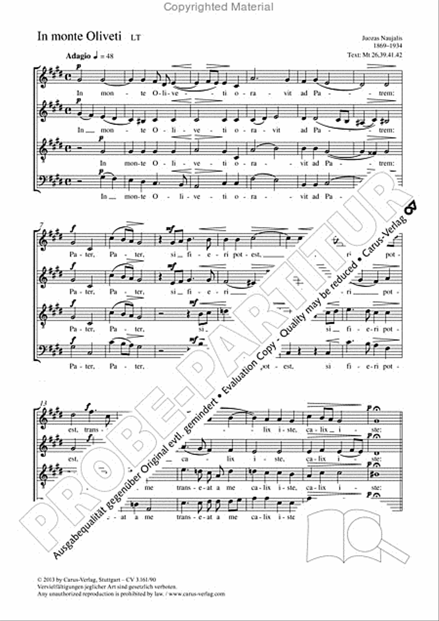 In monte Oliveti In monte Oliveti 4-Part scores gallery preview page 2