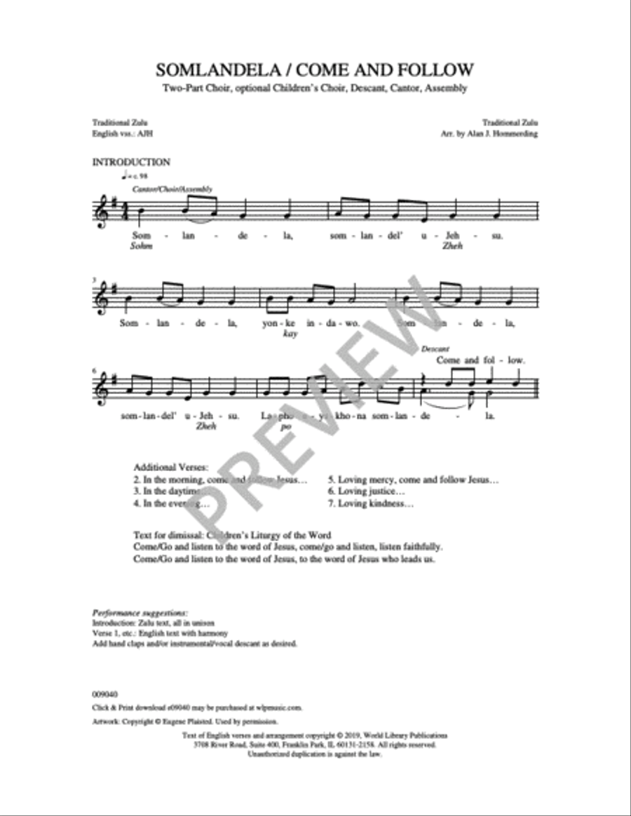 Somlandela / Come and Follow 2-Part scores gallery preview page 5