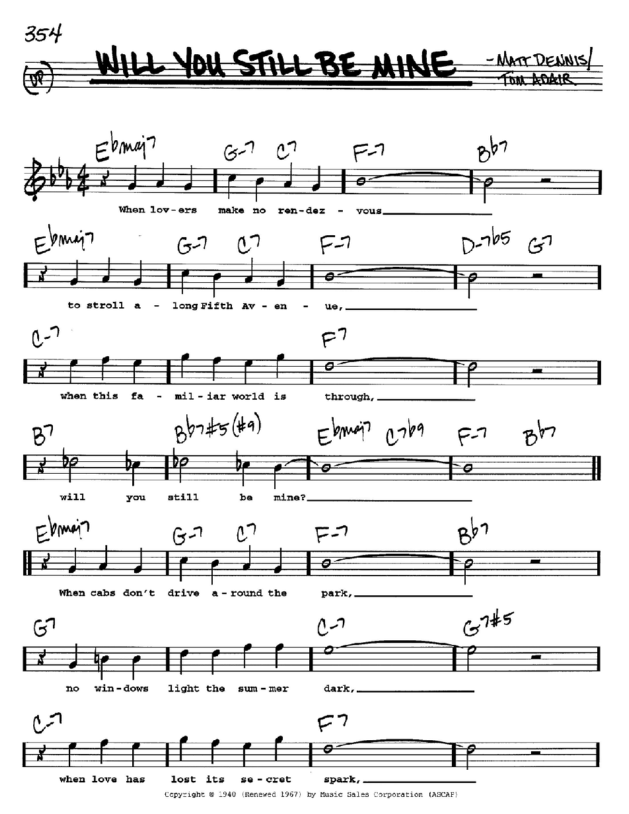 Will You Still Be Mine Voice scores gallery preview page 1