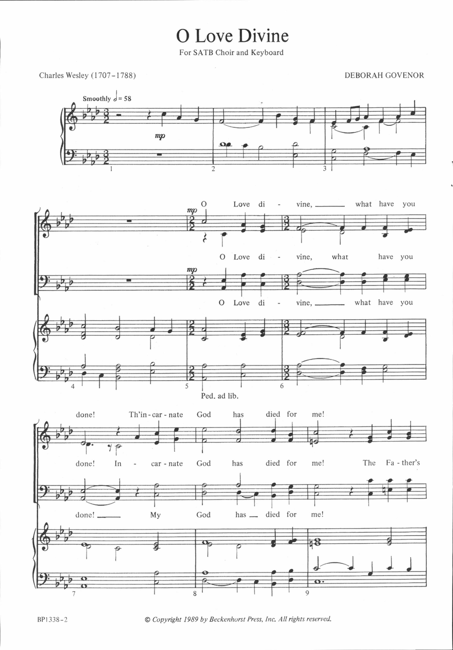 O Love Divine - Govenor 4-Part scores gallery preview page 2