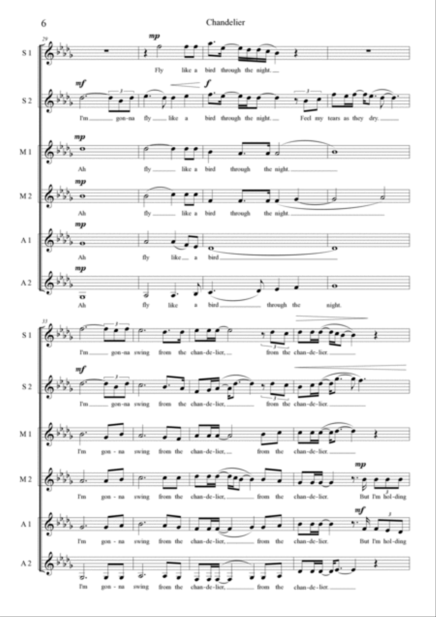 Chandelier Chandelier SSA scores gallery preview page 6