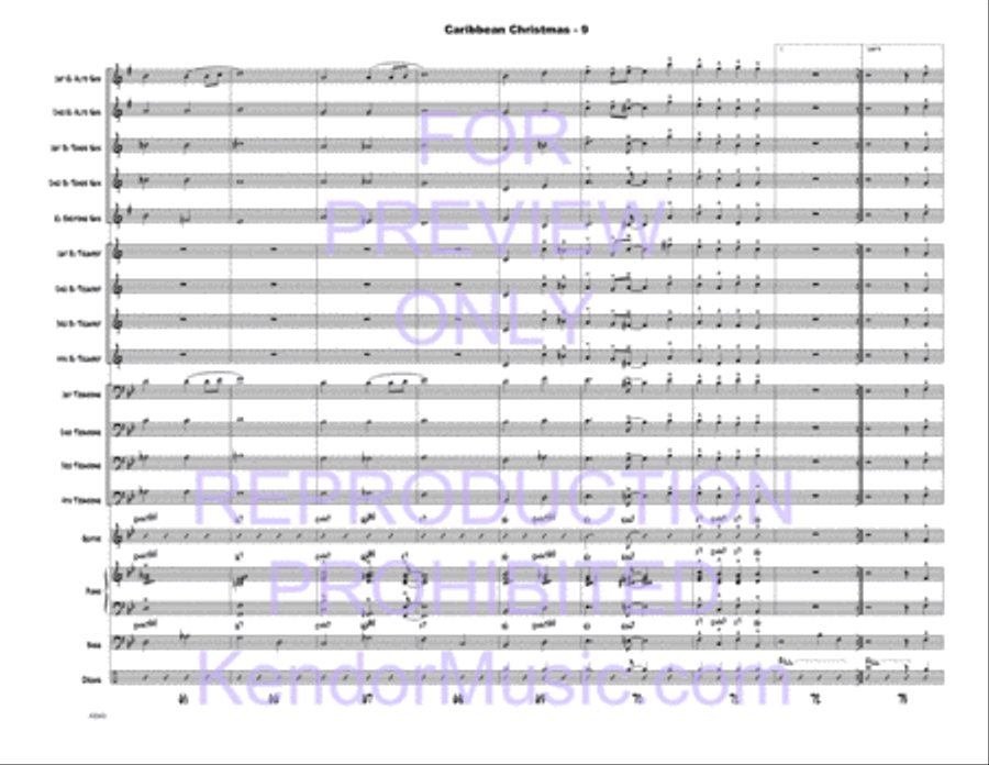 Caribbean Christmas Jazz Ensemble scores gallery preview page 10