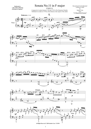 Paradisi - Piano Sonata No.11 in F major, P893-11