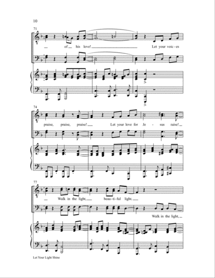 Let Your Light Shine Let Your Light Shine Choir scores gallery preview page 10