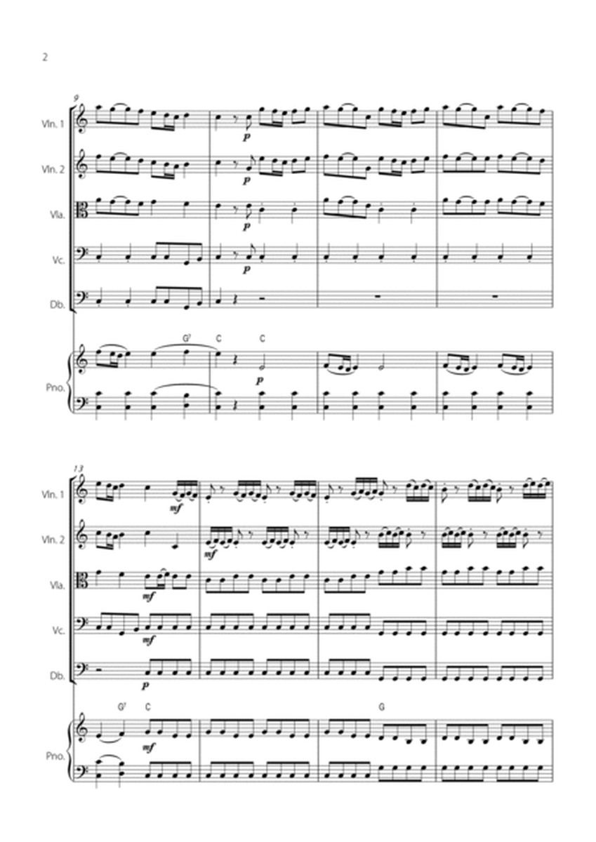 "Spring" (La Primavera) by Vivaldi - Easy version for STRING QUINTET & PIANO image number null