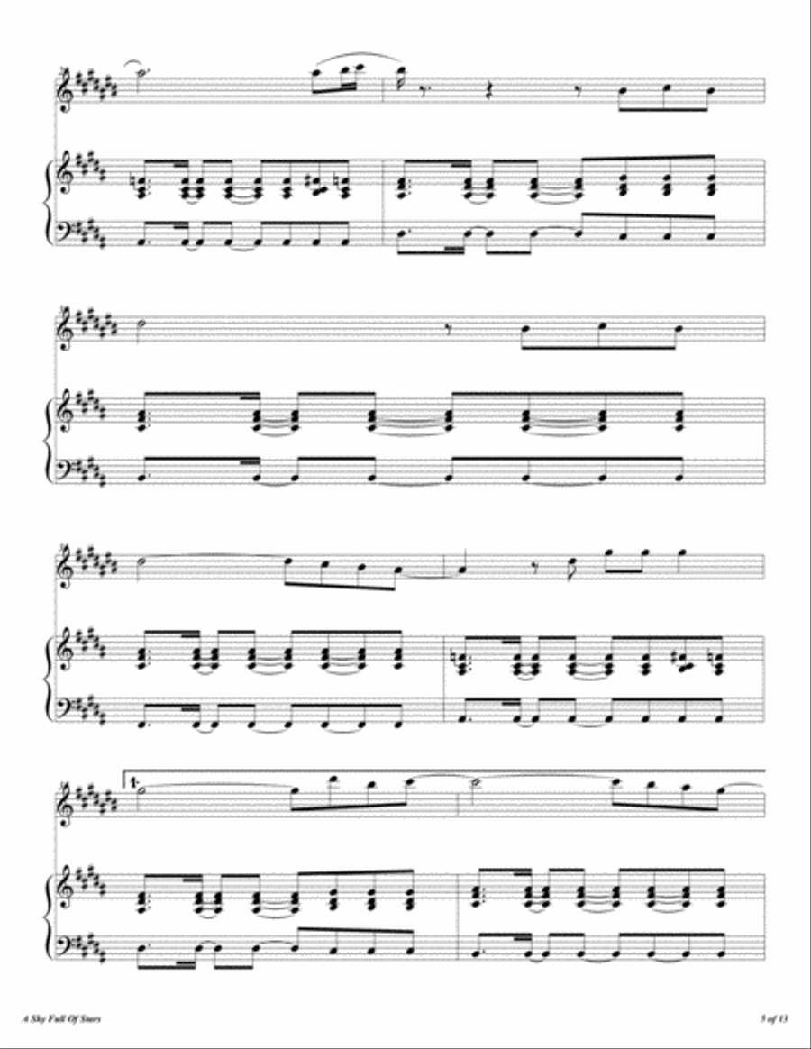 A Sky Full Of Stars Tenor Saxophone scores gallery preview page 6