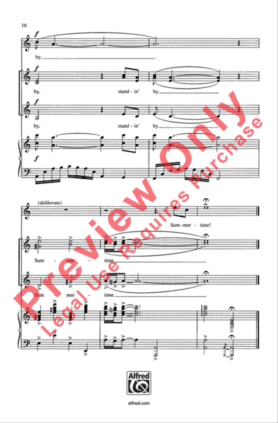 Summertime (from Porgy and Bess) Women's Choir scores gallery preview page 16