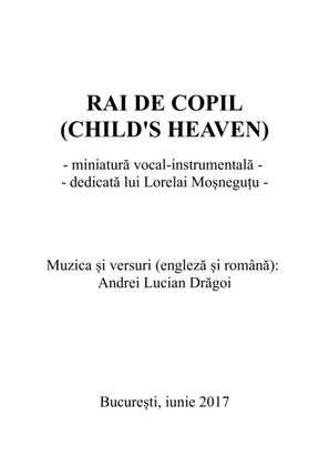 Rai de copil (Child's heaven) - miniatura vocal-instrumentala