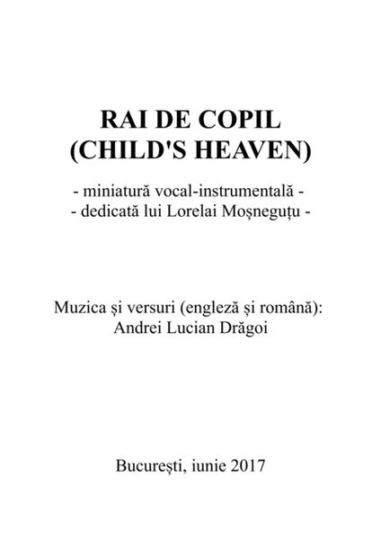 Rai de copil (Child's heaven) - miniatura vocal-instrumentala image number null