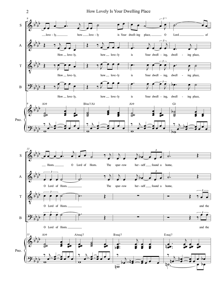 How Lovely Is Your Dwelling Place (SATB) 4-Part scores gallery preview page 2