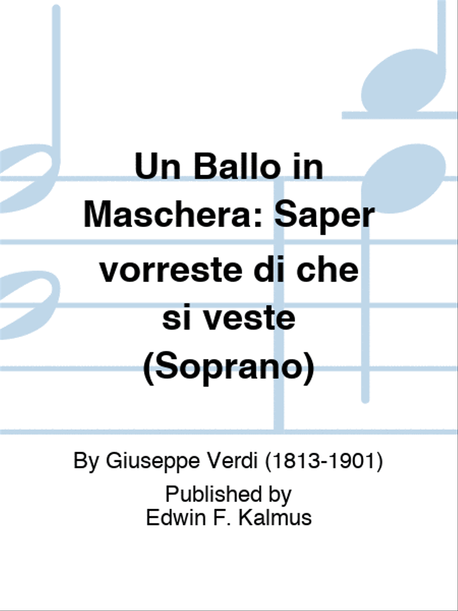 BALLO IN MASCHERA, UN: Saper vorreste di che si veste (Soprano) Score scores gallery preview page 1